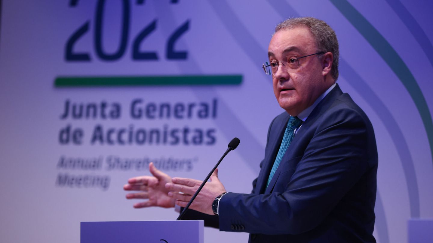 Tobías Martínez, consejero delegado de Cellnex, durante la rueda de prensa de la junta de accionistas de la compañía. (EFE)