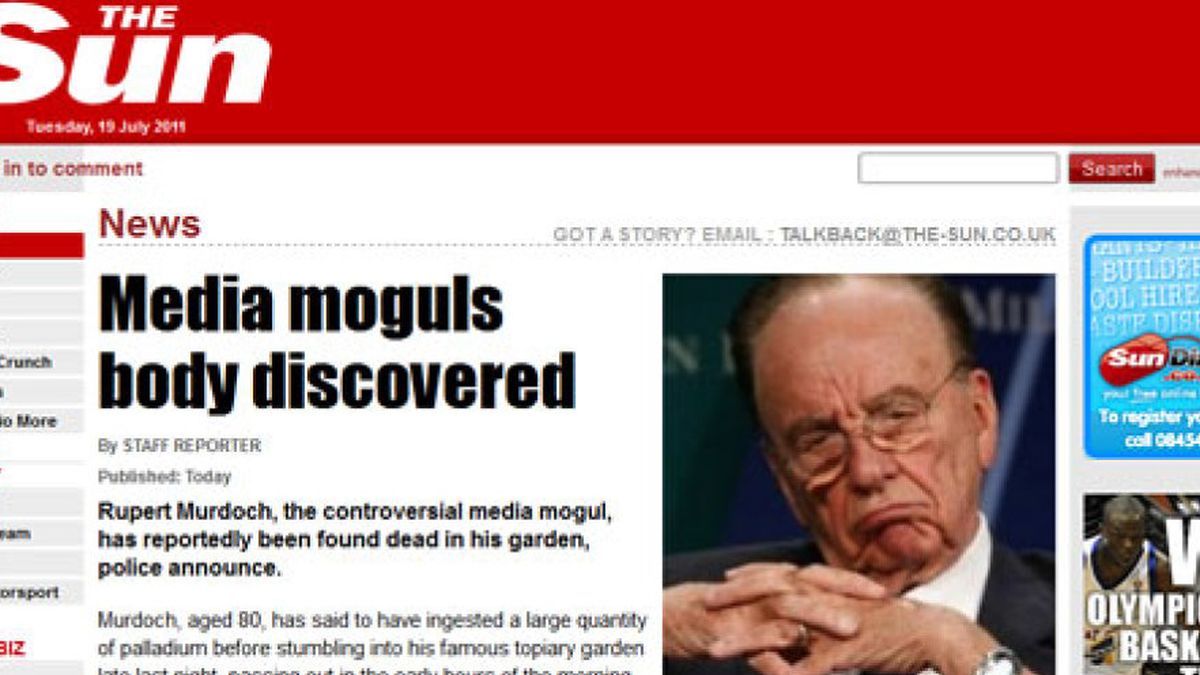Varios hackers 'asesinan' al magnate Rupert Murdoch en sus propios periódicos