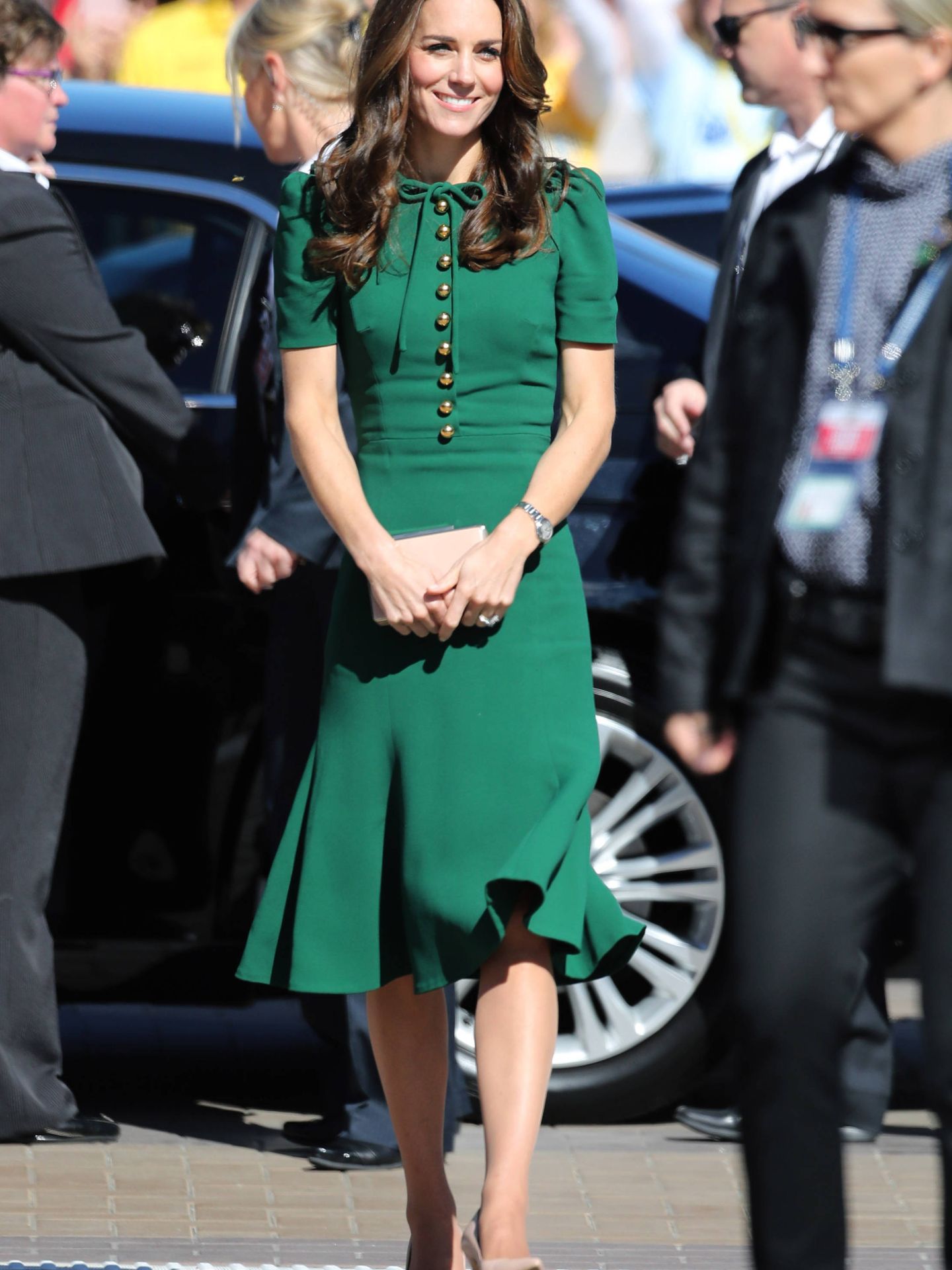 Kate , The Duchess of Cambridge arrives to tour the University of British Columbia's campus in Kelowna, Canada, on the fourth day of the royal tour to Canada.