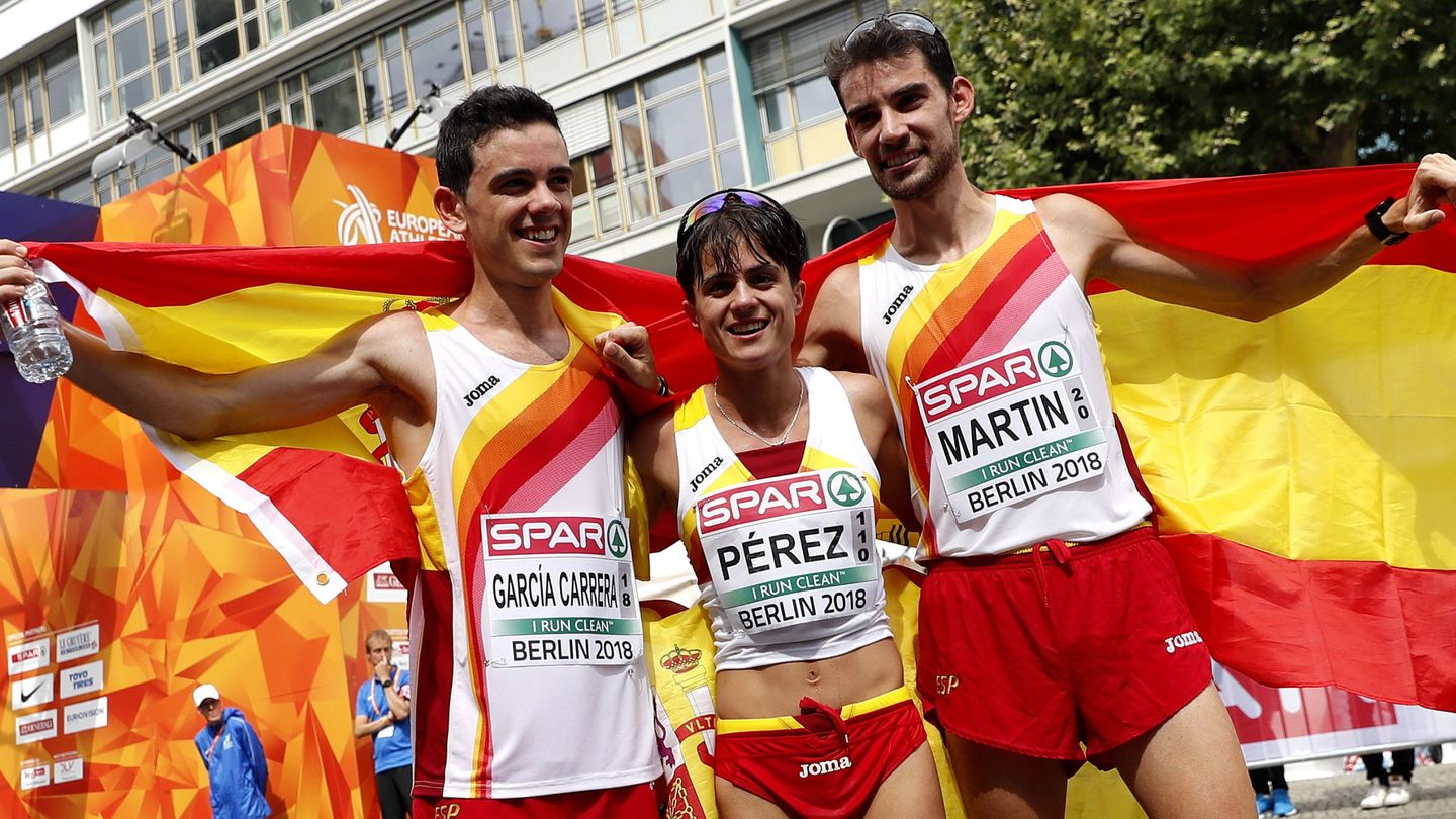 Diego García, María Pérez y Álvaro Martín. (EFE) 