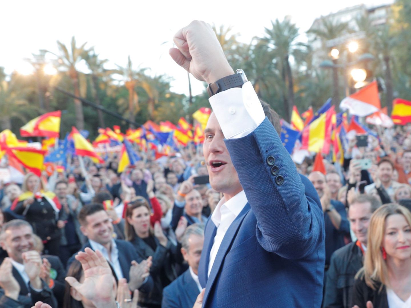 El presidente de Ciudadanos, Albert Rivera, en el cierre de campaña de abril. (EFE)