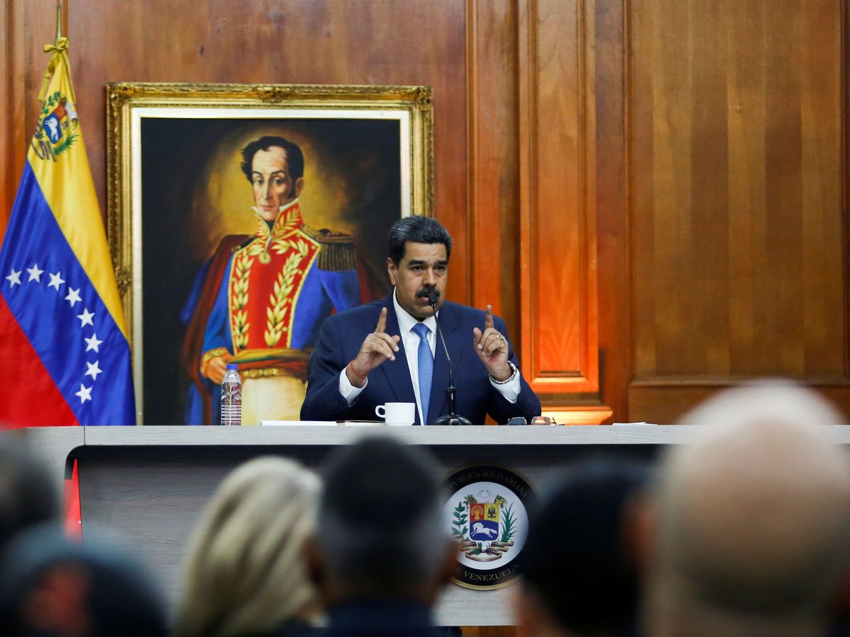 Foto: El presidente de Venezuela, Nicolás Maduro, durante la rueda de prensa en el Palacio de Miraflores. (Reuters)