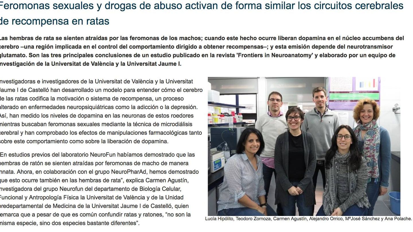 La publicación de la Universidad de Valencia en la que destaca el trabajo de la investigadora a la que ha cesado.