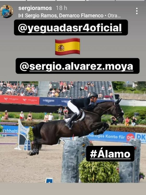 Sergio Ramos alaba a su socio y amigo Álvarez Moya y a Álamo, su caballo en común. (@sergioramos)