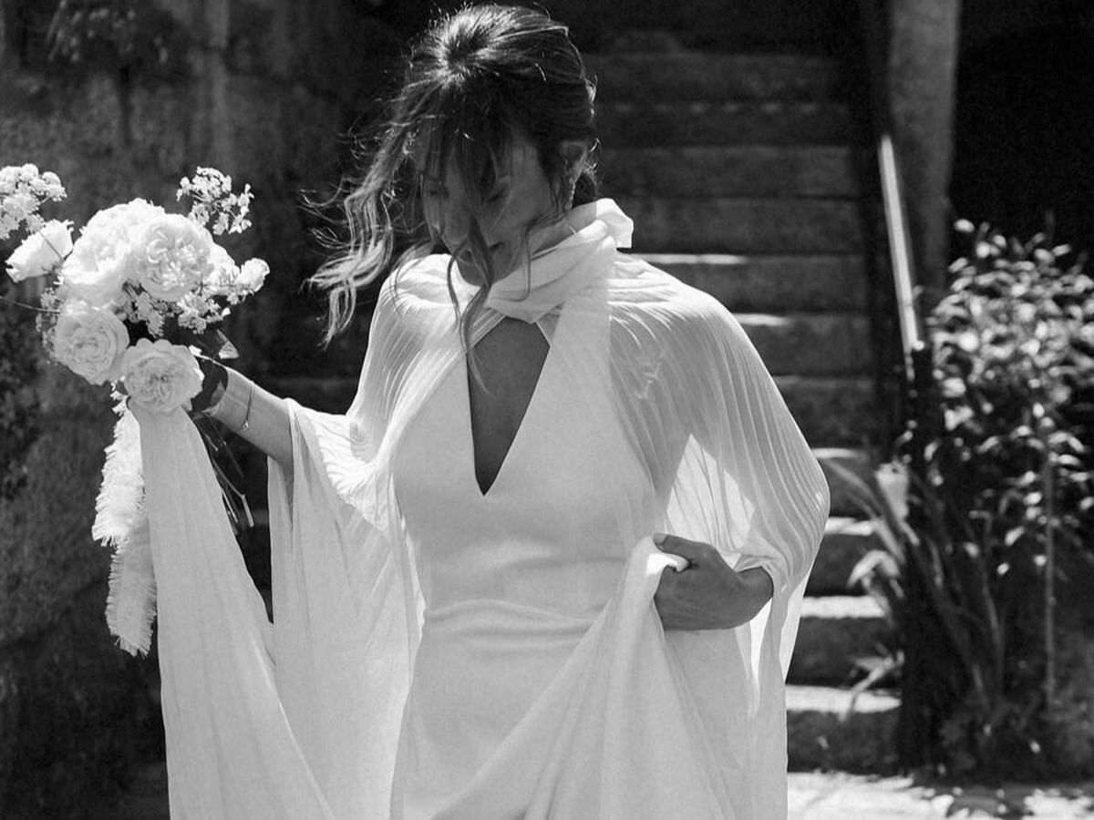 Foto: El vestido de novia de Lucía creado por L'Arca Barcelona. (Cortesía)