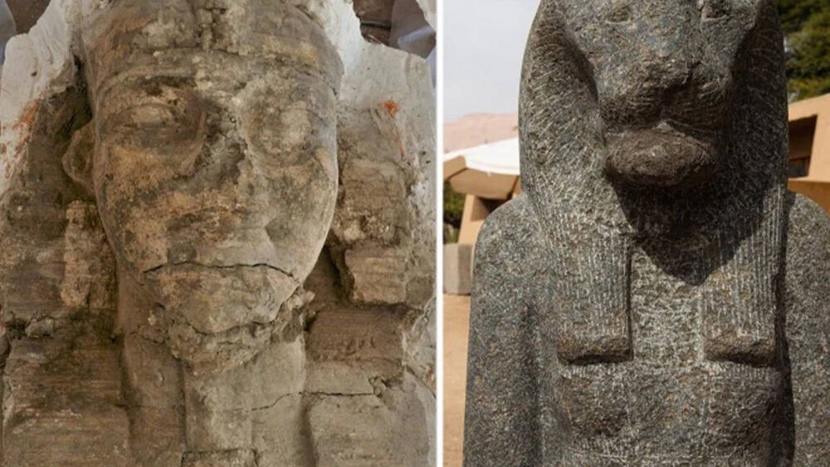 Descubren dos colosales esfinges en el legendario 'Templo del millón de años'