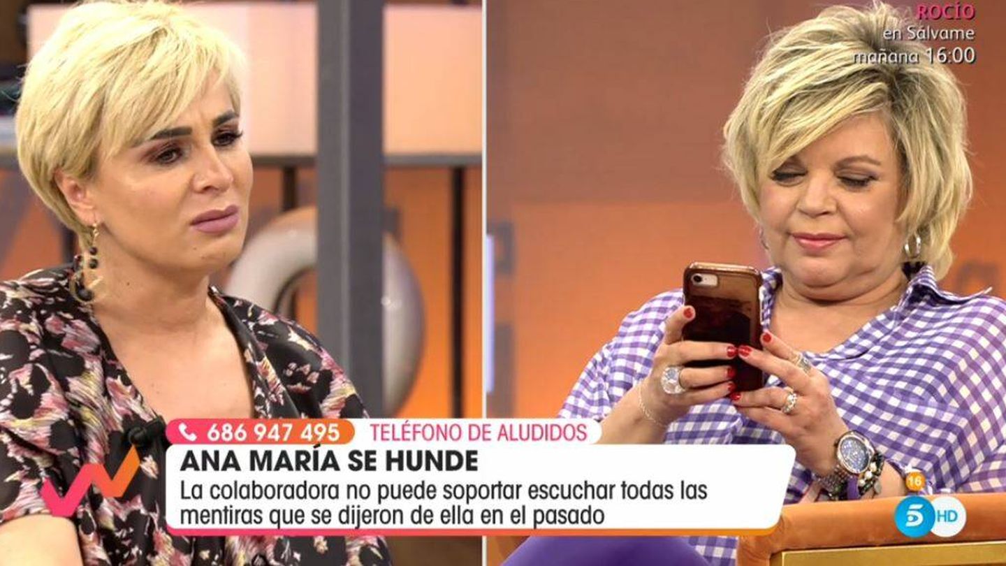 Ana María Aldón y Terelu Campos, en 'Viva la vida'. (Mediaset España)