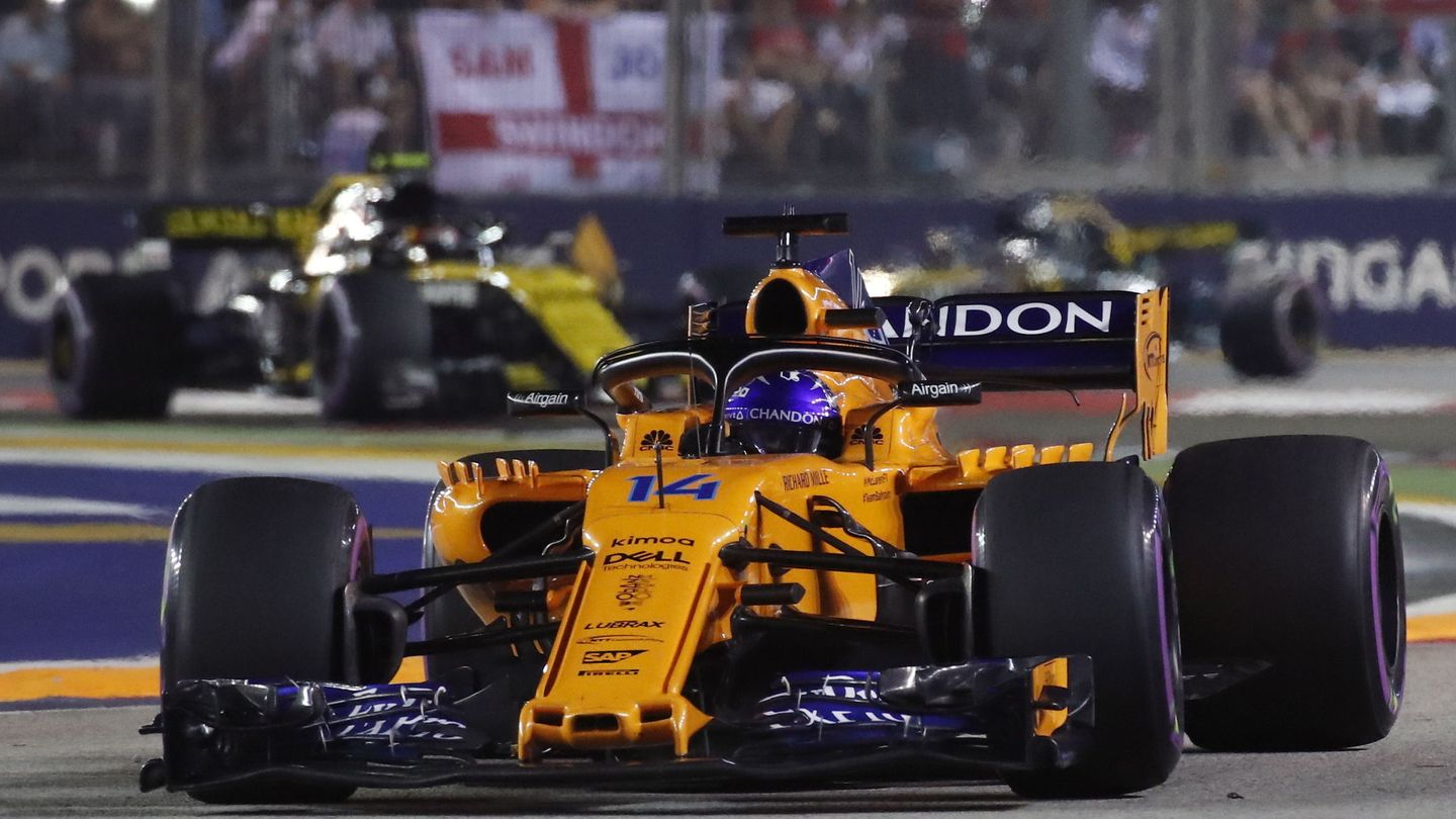 Alonso durante el GP de Singapur de este año. (EFE)