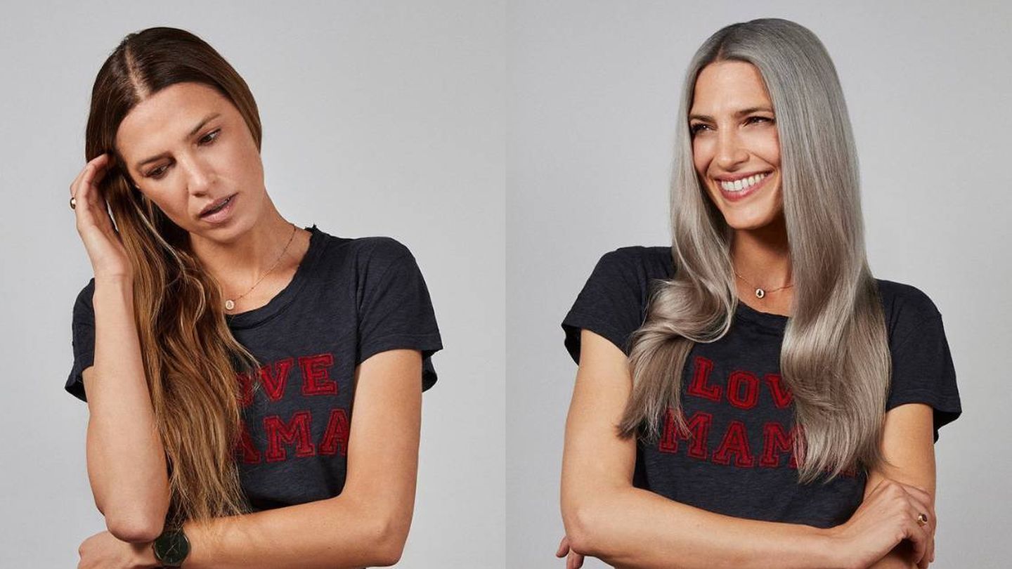 El antes y el después de la coloración de Laura Sánchez. (Instagram @wellaproes)