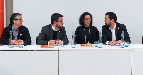 Foto: La secretaria general de ERC, Marta Rovira, en la reunión de la ejecutiva del partido en Ginebra. (EFE)