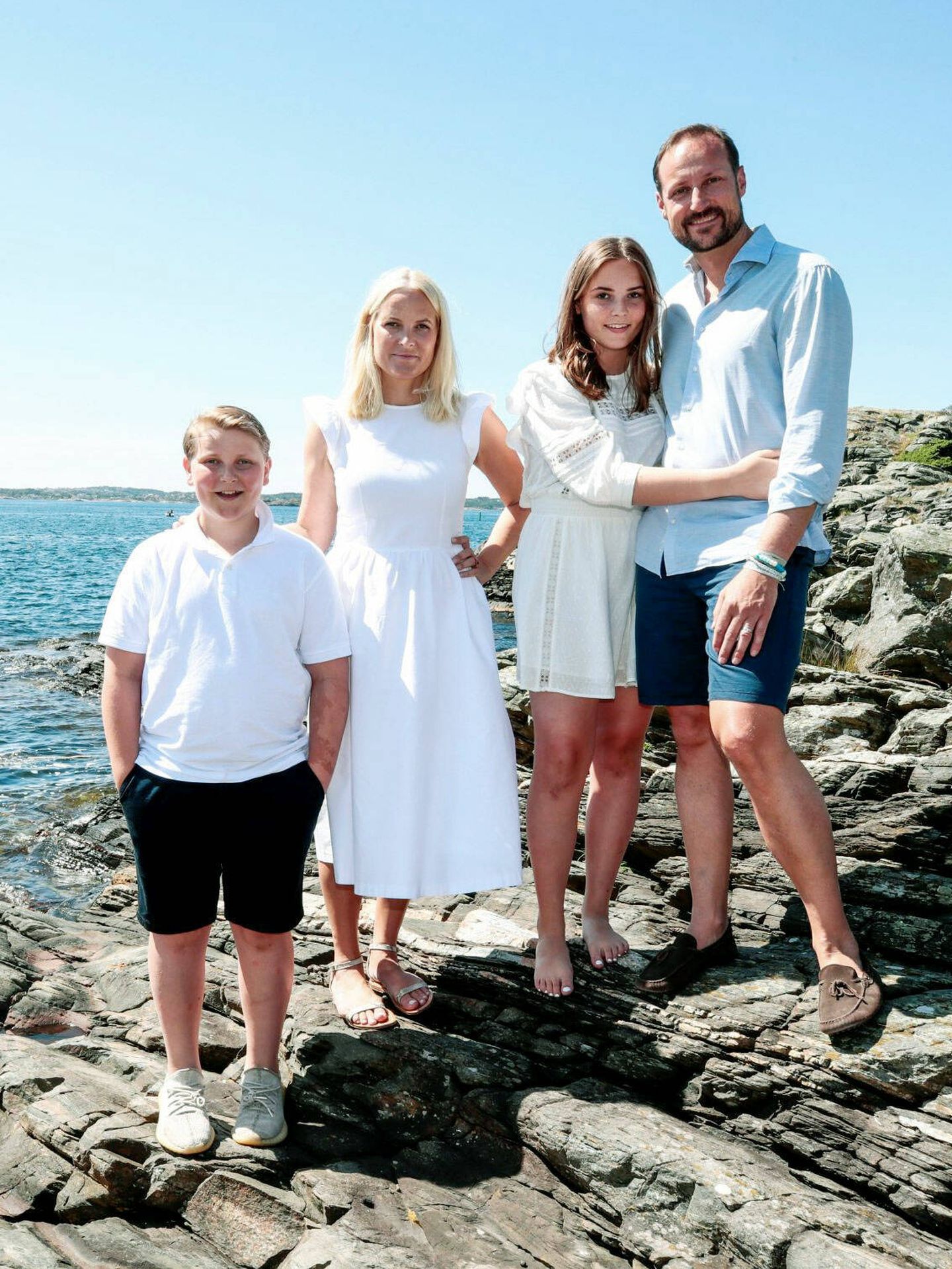 La familia noruega al completo en una imagen de archivo. 