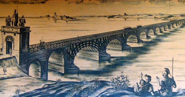 Foto: Ilustración del ingeniero Duperrex de cómo debió de ser el Puente de Trajano. (CC/Rapsak)