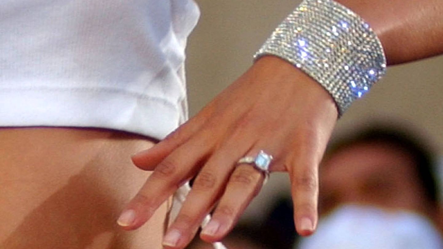 El anillo de compromiso que Cris Judd le regaló a JLo. (Getty)