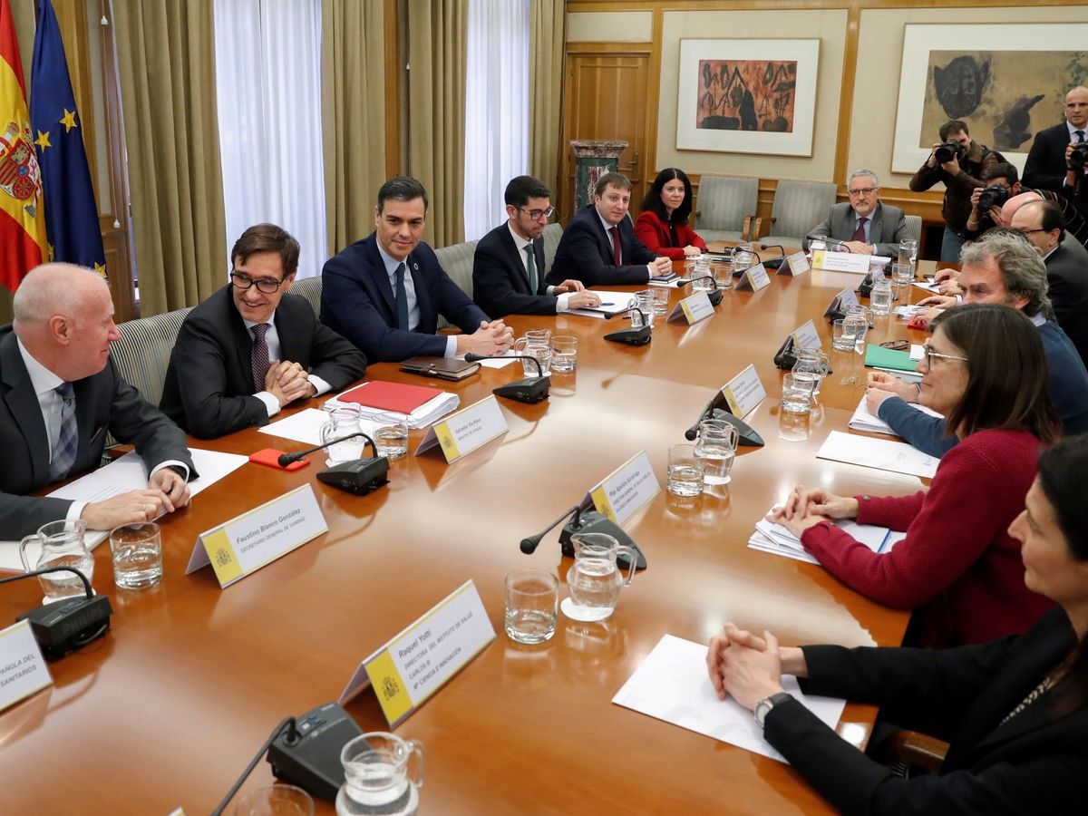 Foto: Sánchez preside la reunión de seguimiento del coronavirus. (EFE)