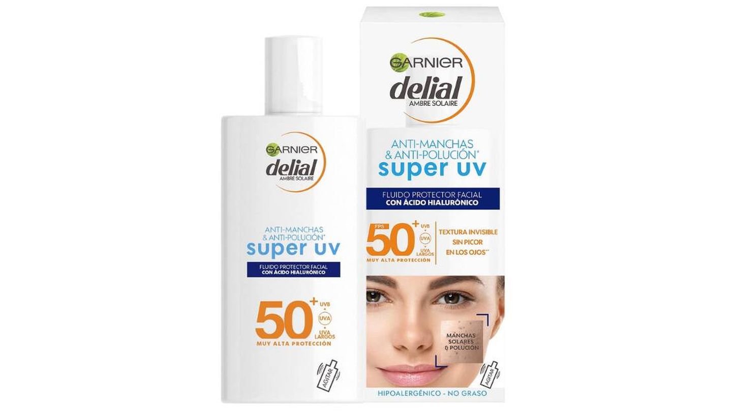 Delial Sensitive Advanced Crema Facial Super UV Fluid de Garnier Delial.