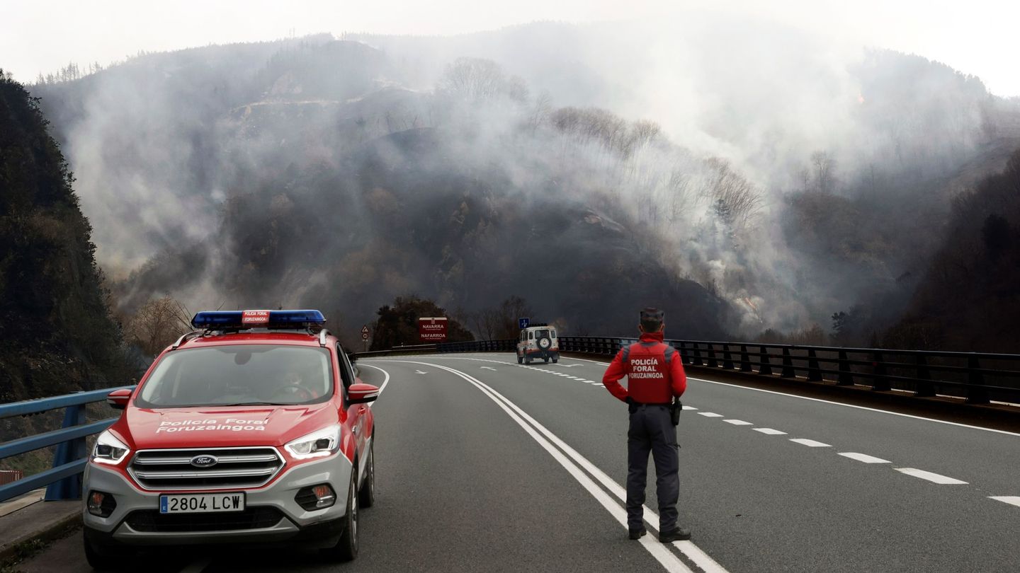 Incendio forestal en Navarra, esta semana. (EFE)