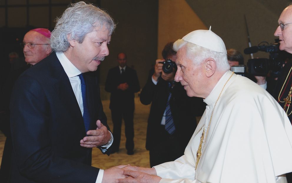Xavi Gabriel, durante una recepción de Benedicto XVI