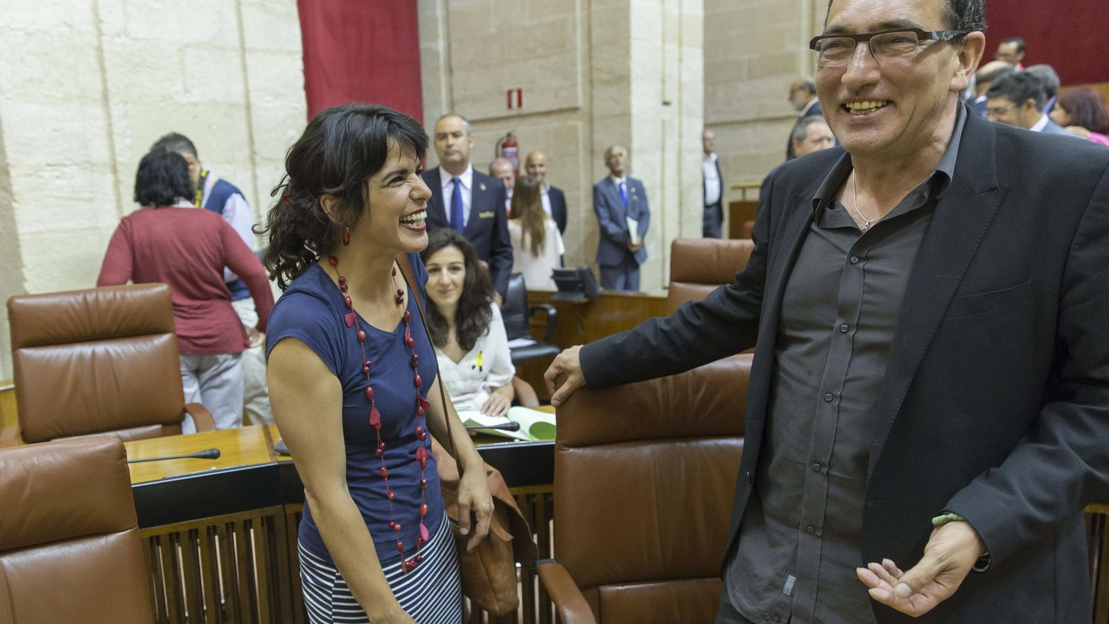Foto: La líder de Podemos en Andalucía, Teresa Rodriguez, y el portavoz adjunto, José Luis Serrano, en una foto de archivo (EFE)