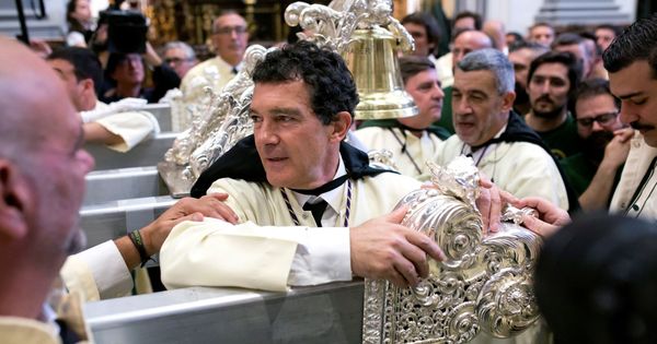 Foto: Antonio Banderas en la Semana Santa de Málaga. (Efe)
