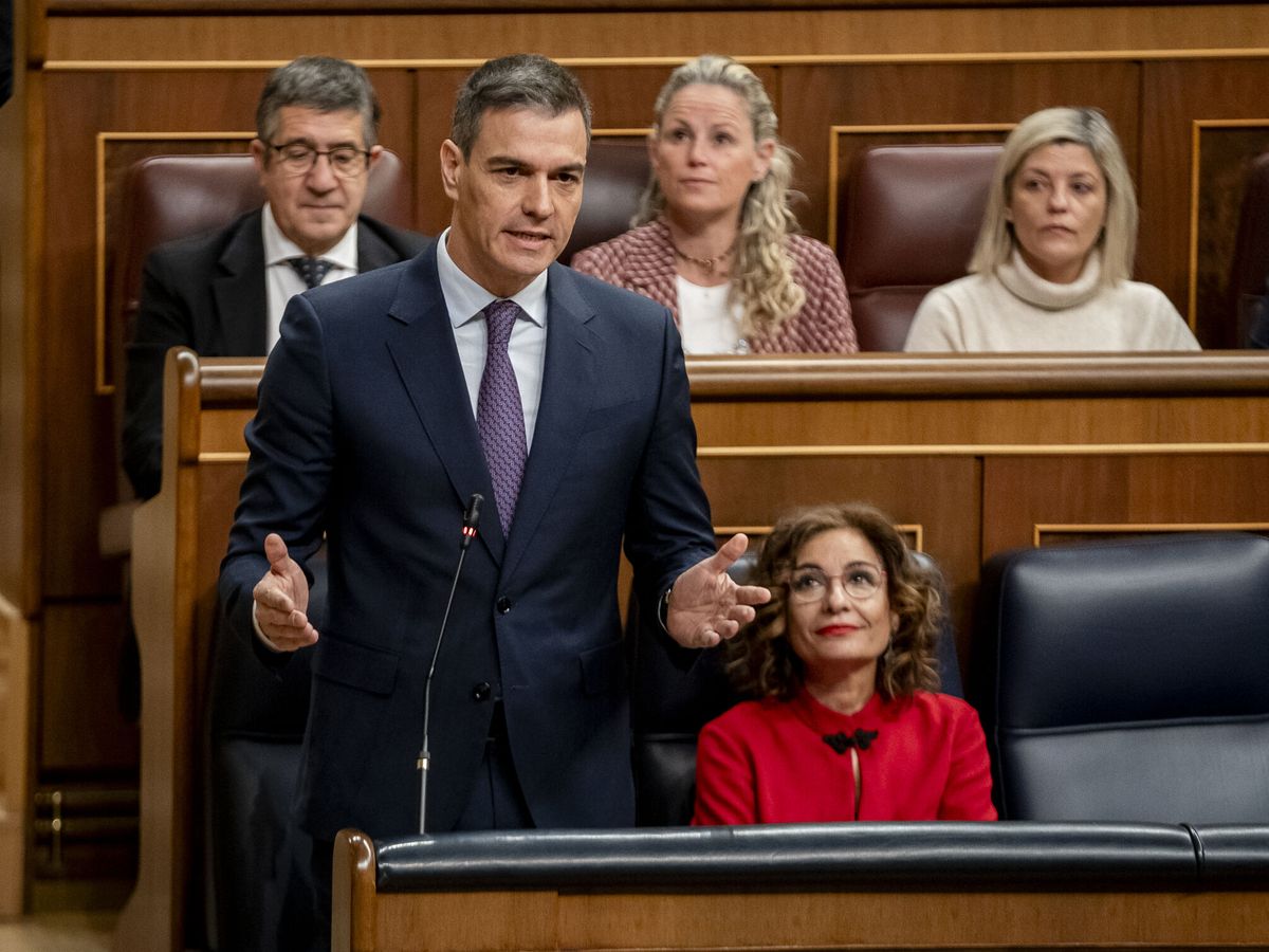 Foto: El presidente del Gobierno, Pedro Sánchez, en el Congreso. (EP/Pérez Meca)