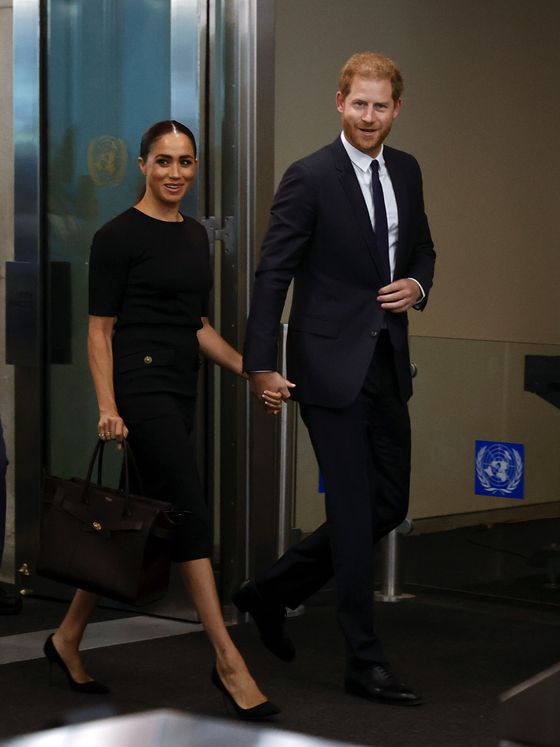 Meghan Markle y el príncipe Harry, a su llegada a la Asamblea General de la ONU. (EFE/Szenes)