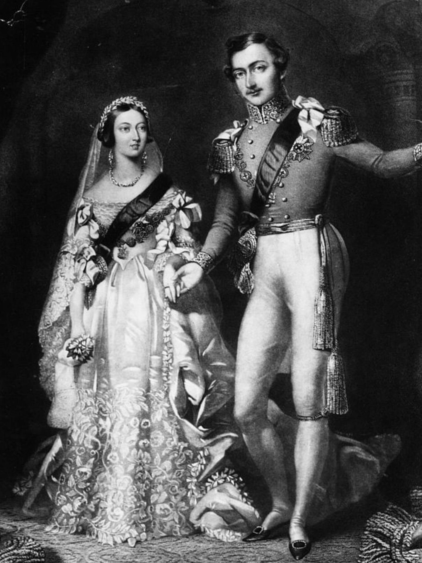 La reina Victoria y el príncipe Alberto en una ilustración de su boda. (Royal Collection Trust/Cortesía)