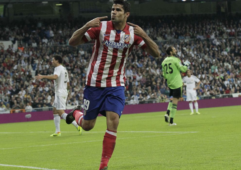Foto: Diego Costa, celebrando el gol que marcó en el Bernabéu