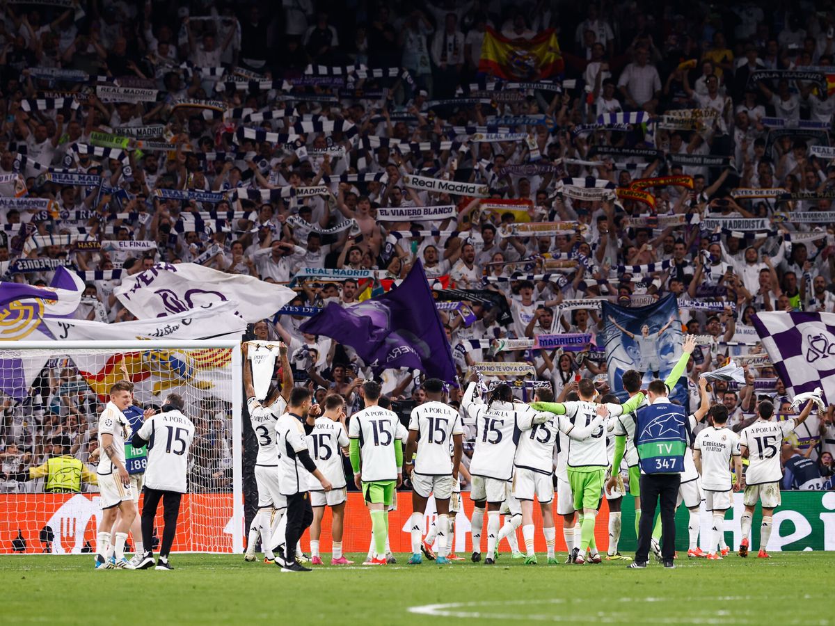 Foto: Los jugadores del Real Madrid celebran el pase a la final de la Champions en Wembley (AFP7).
