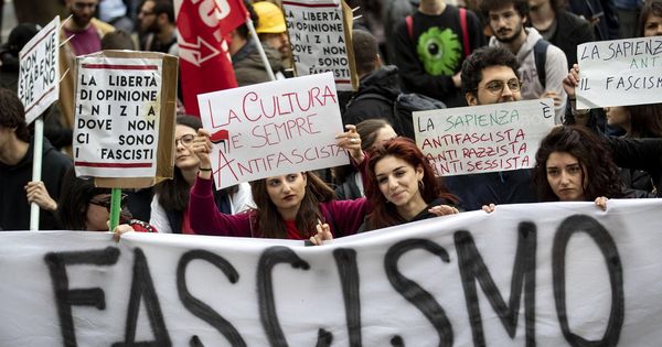 Foto: Manifestación antifascista en Roma. (EFE)