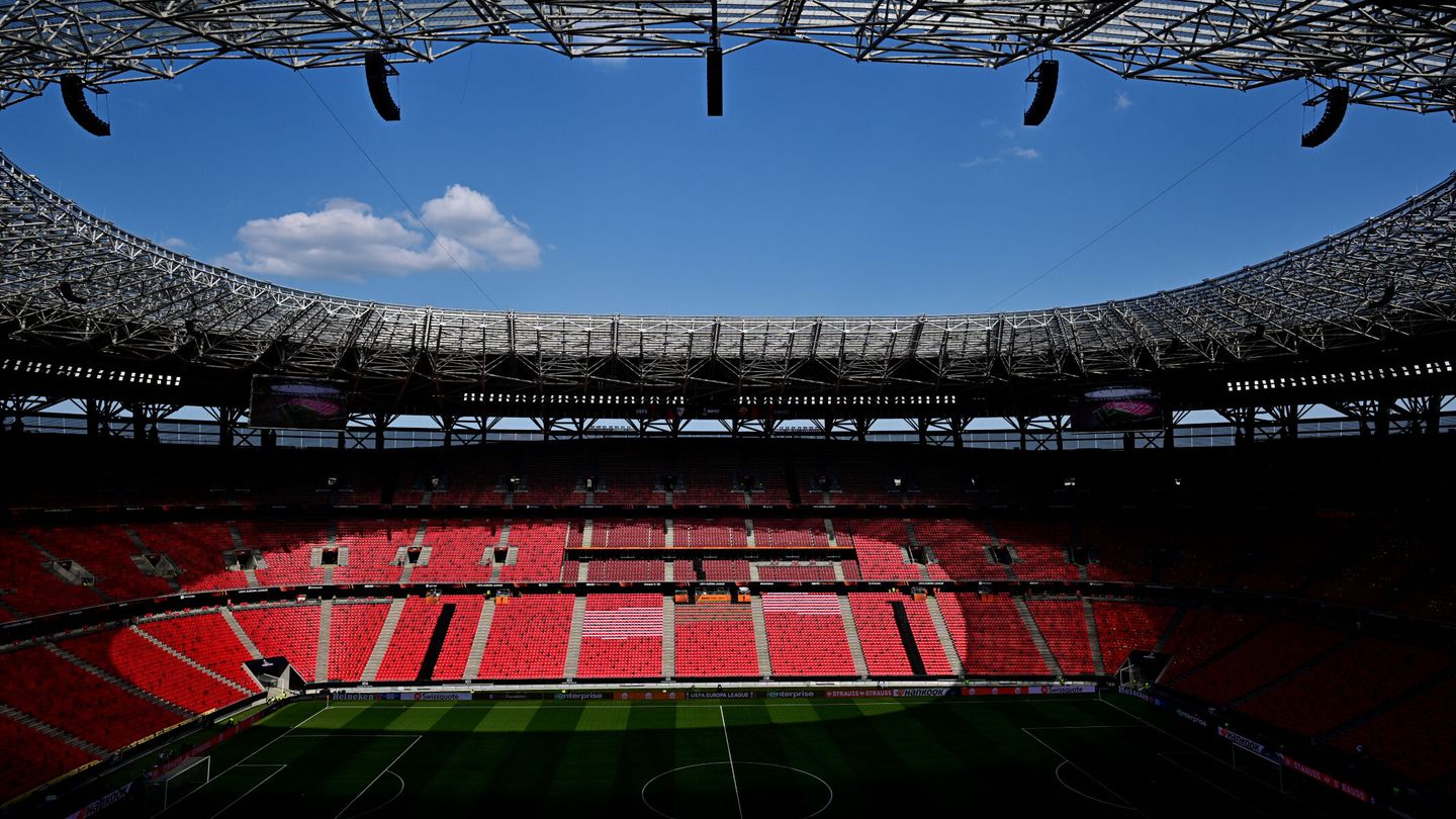 Puskás Arena de Budapest, estadio donde se juega la final de la Euorpa League 2022/2023. (REUTERS/Marton Monus).