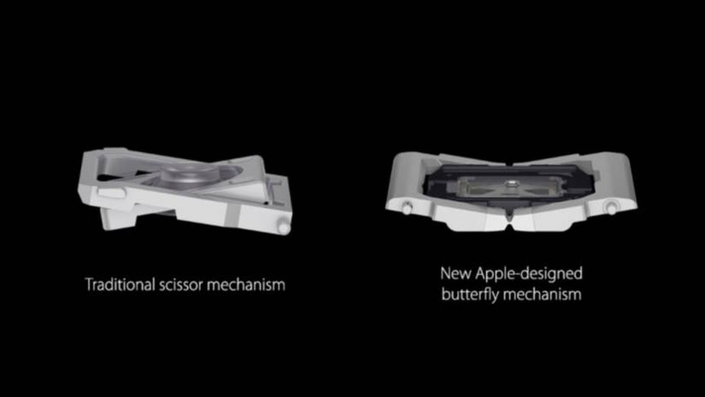 Diferencia entre el mecanismo tijera y el mariposa (Foto: Apple)