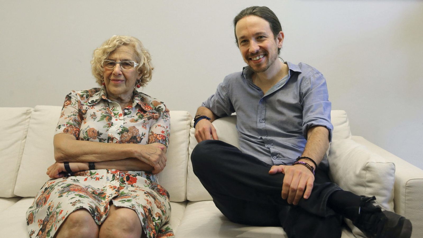 Foto: La alcaldesa de Madrid, Manuela Carmena, y el secretario general de Podemos, Pablo Iglesias. (EFE)
