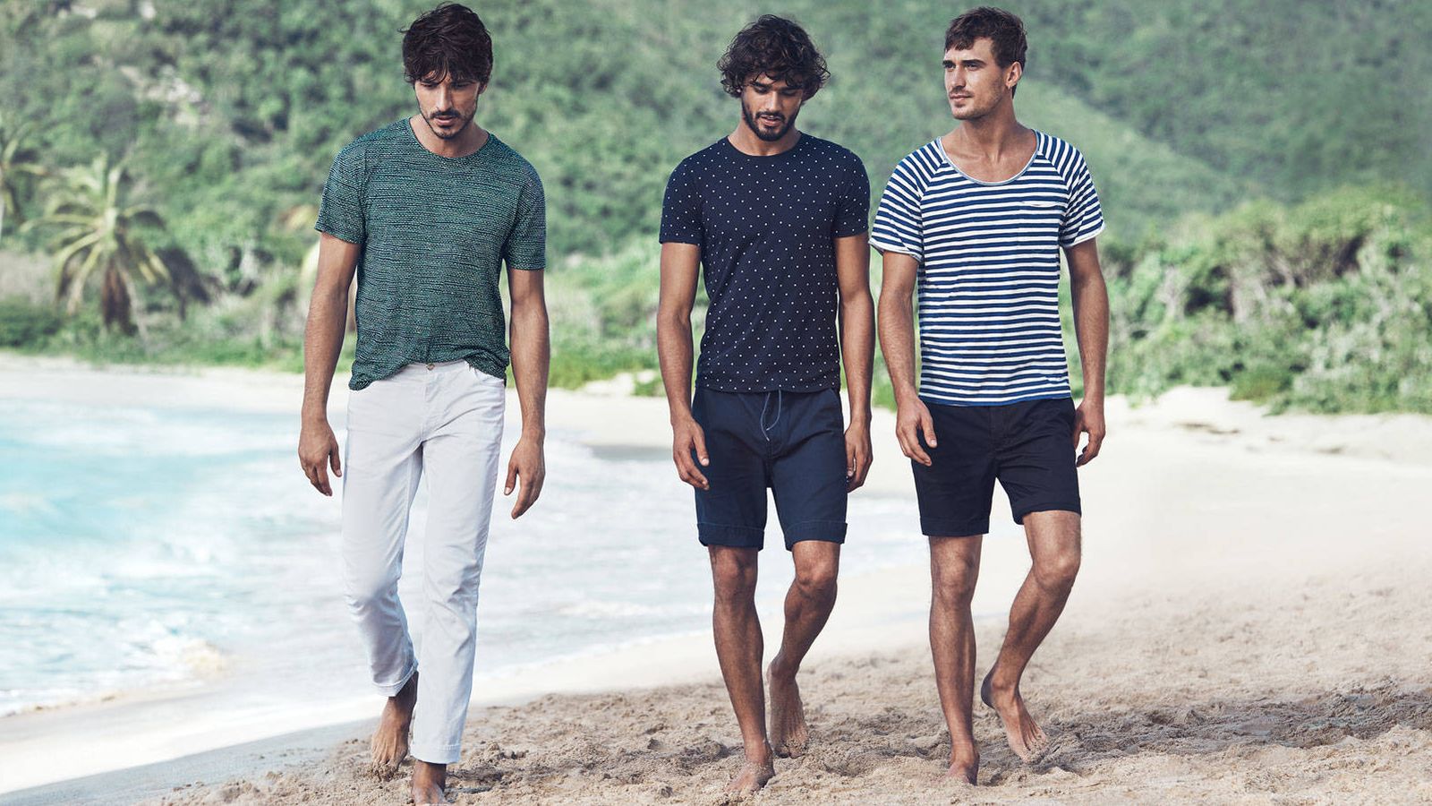 Foto: Bermudas, camisetas o pantalones de lino. La estética no está reñida con el relax. (Imagen: H&M)
