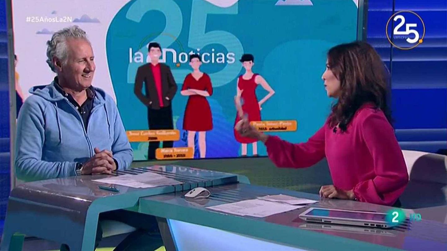 Lorenzo Milá y Mara Torres, en 'La 2 Noticias'. (RTVE)