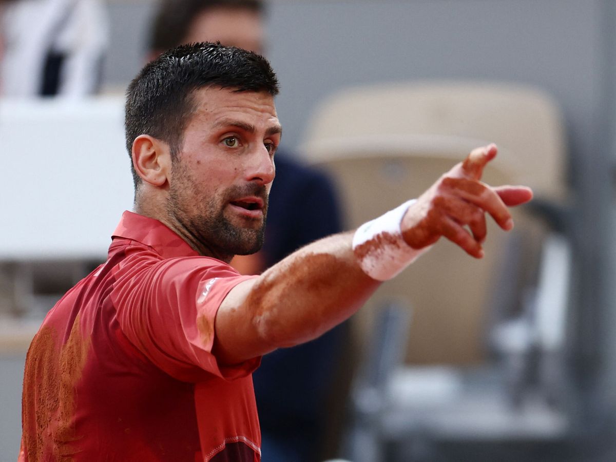 Foto: Novak Djokovic, durante su partido frente a  Cerundolo (REUTERS/Stephanie Lecocq).