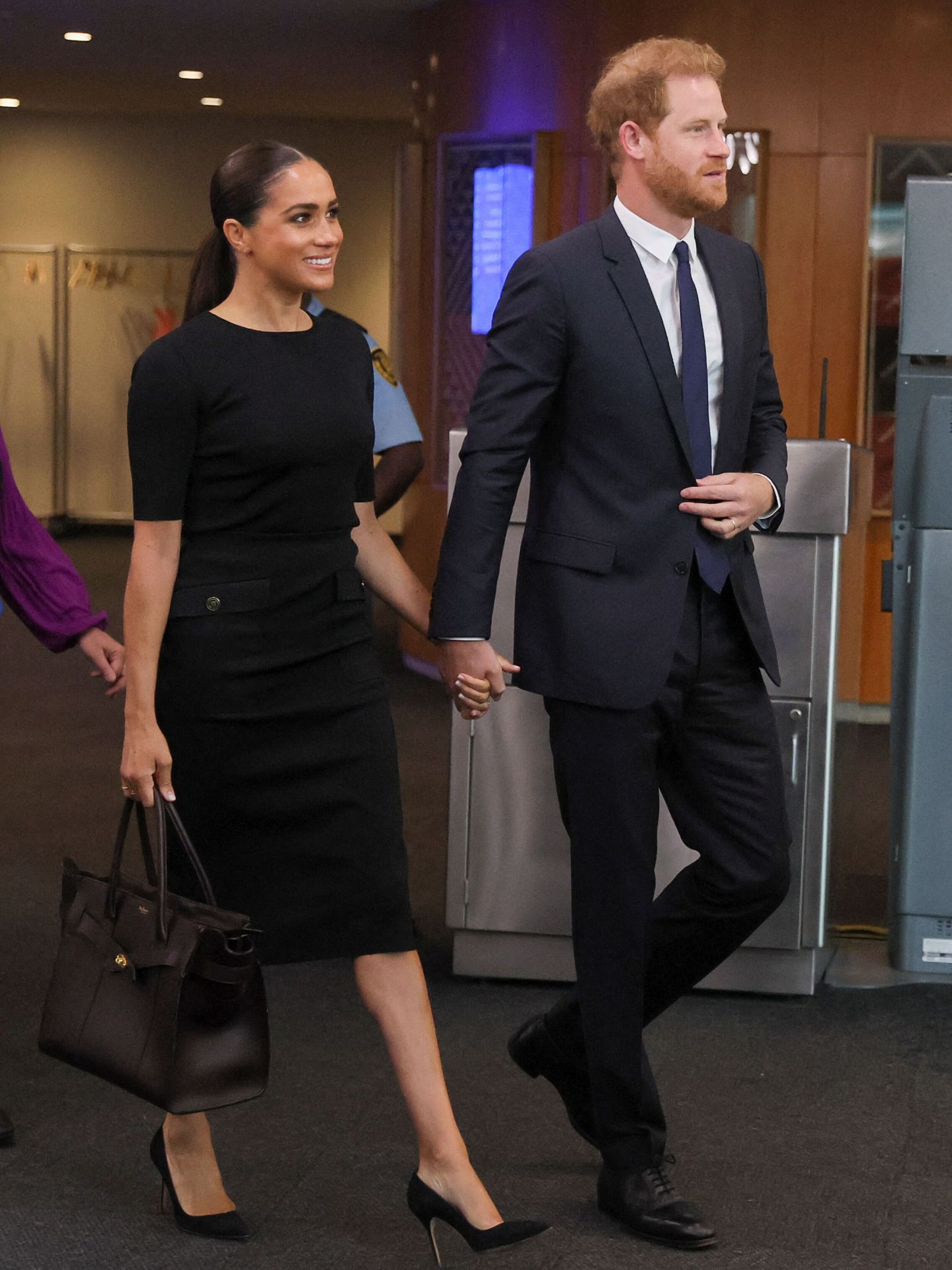 Meghan Markle y el príncipe Harry, a su llegada a la sede neoyorquina de la ONU. (Reuters/McDermid)