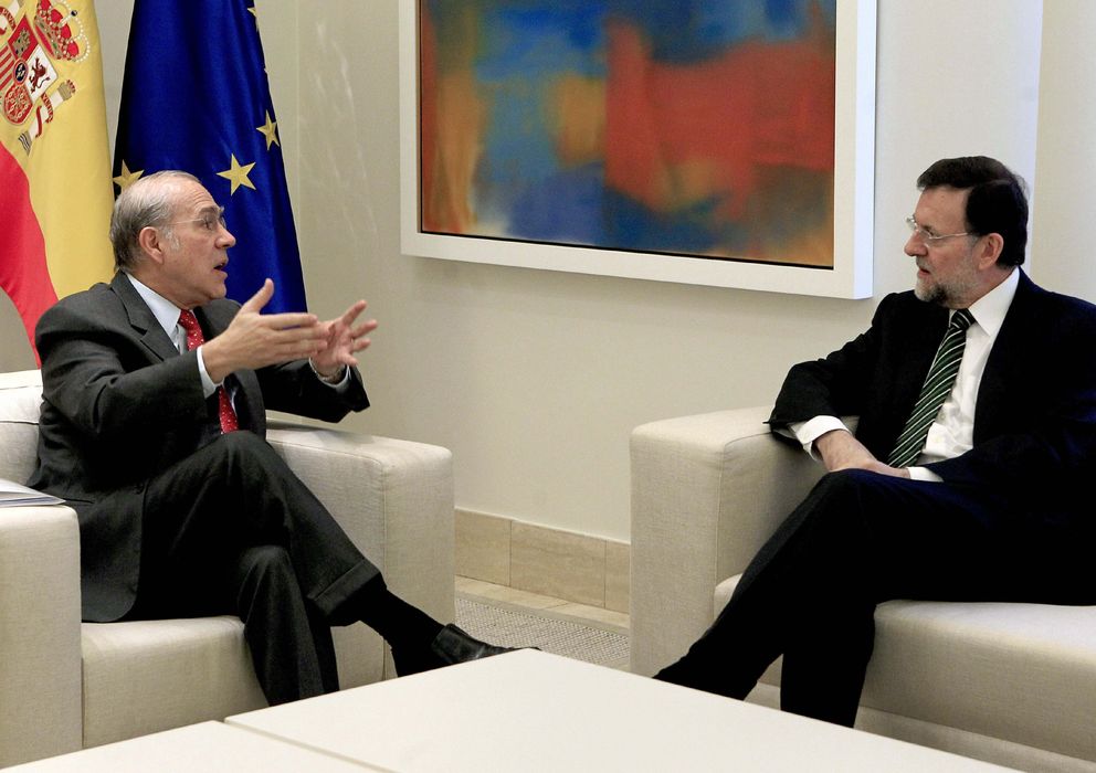 Foto: El secretario general de la OCDE, Ángel Gurría, durante una reunión con el presidente Mariano Rajoy, celebrada el pasado año. (EFE)