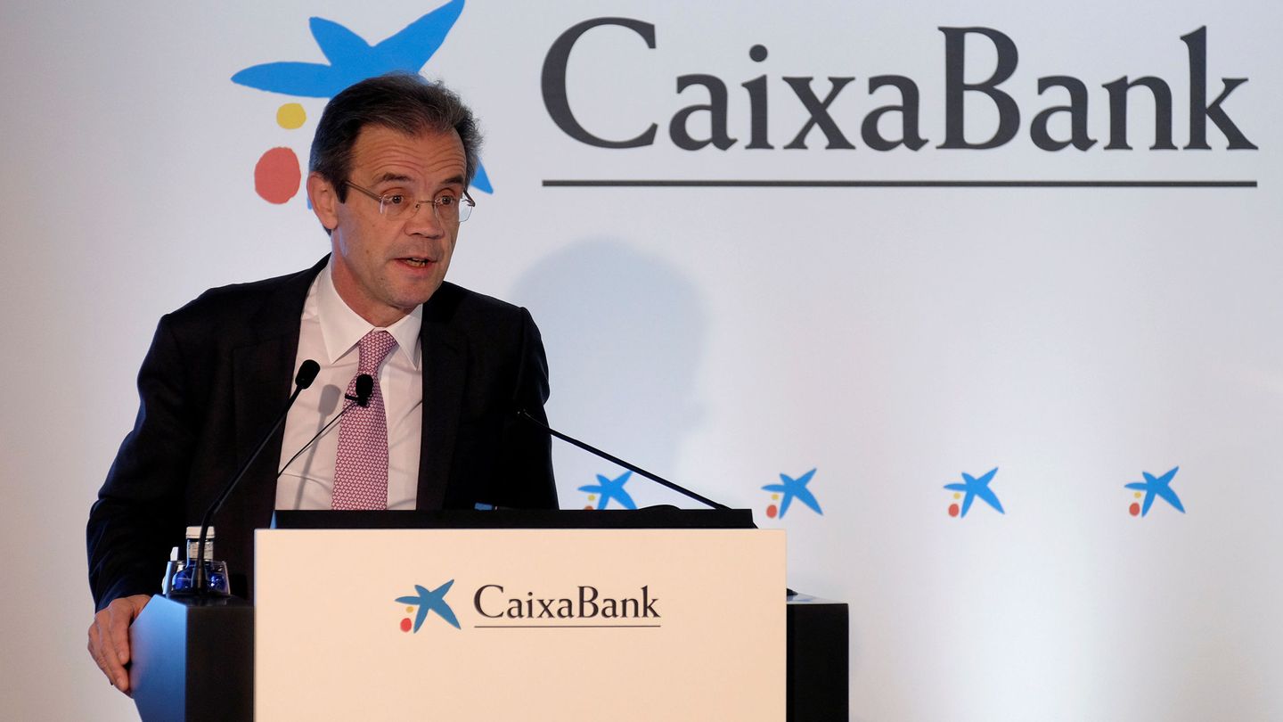 El presidente de CaixaBank, Jordi Gual, en un acto de la entidad. (EFE)