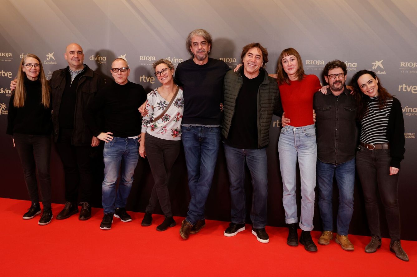 El equipo de 'El buen patrón', en la lectura de nominados a los Goya 2022 (EFE)