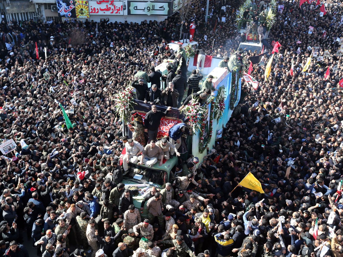 El funeral de Qasem Soleimani, este martes. (Reuters)