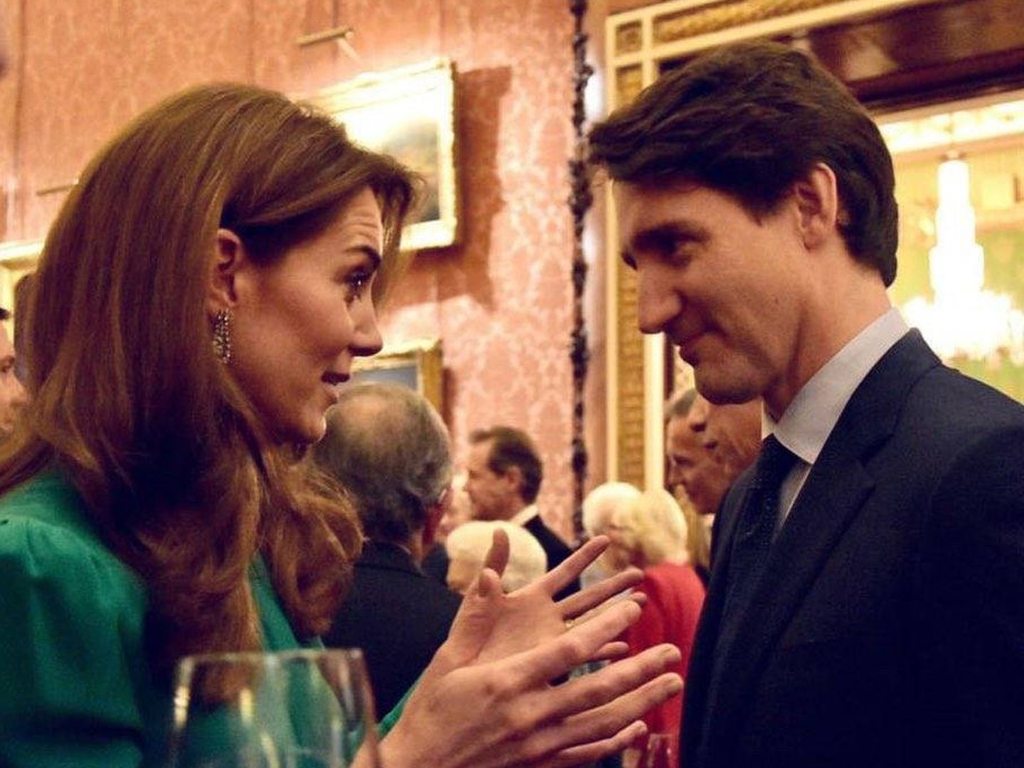 Kate Middleton y el primer ministro de Canadá, Justin Trudeau. (Palacio de Buckingham)