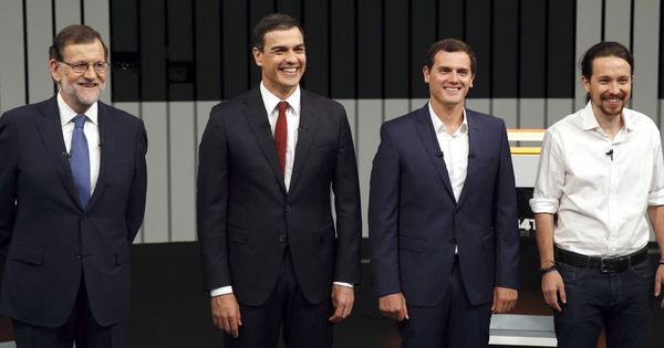 Foto: El presidente del PP, Mariano Rajoy, el secretario general del PSOE, Pedro Sánchez, y el líder de Ciudadanos, Albert Rivera. (EFE)