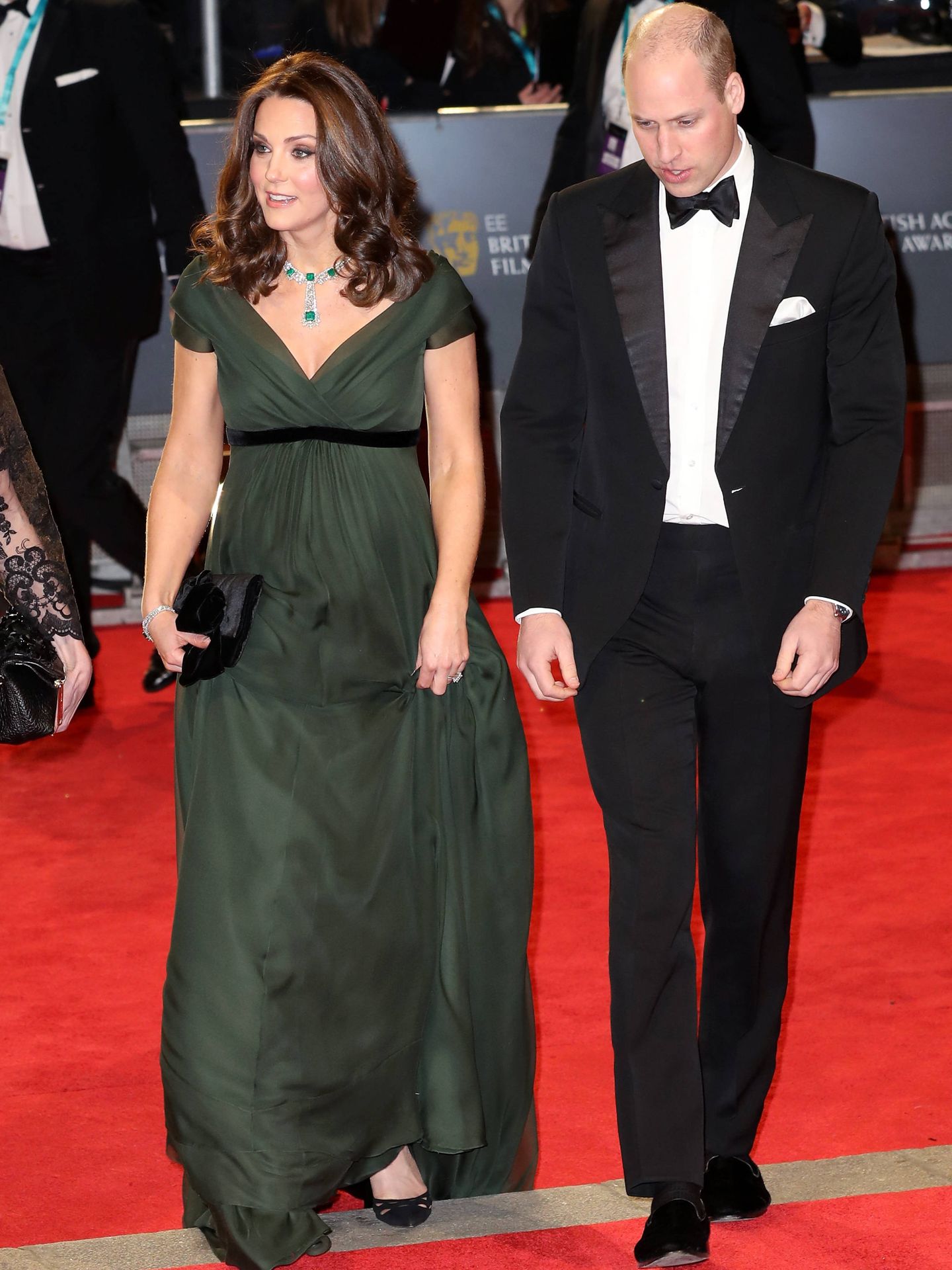 Kate, embarazada del príncipe Louis, en los Bafta de 2018. (Reuters)