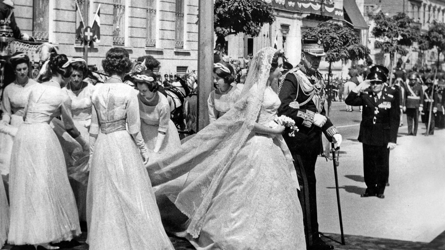 Doña Sofía, el día de su boda en mayo de 1962, en Atenas. (CP)