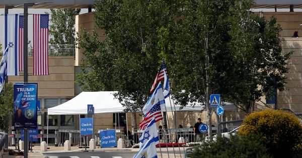 Foto: Entrada de la nueva Embajada de Estados Unidos en Israel, recién trasladada de Israel a Jerusalén | Reuters