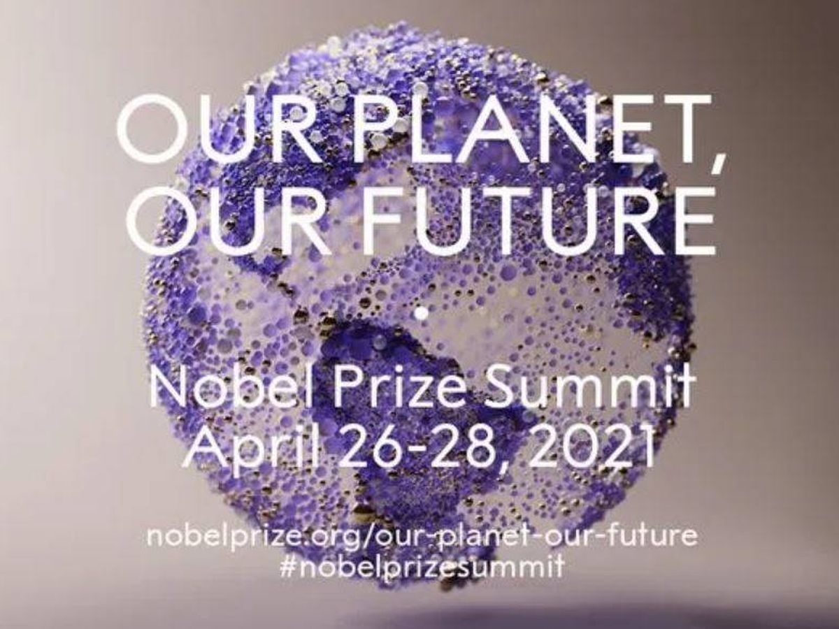 Foto: Cartel de la cumbre "Nuestro planeta, nuestro futuro"
