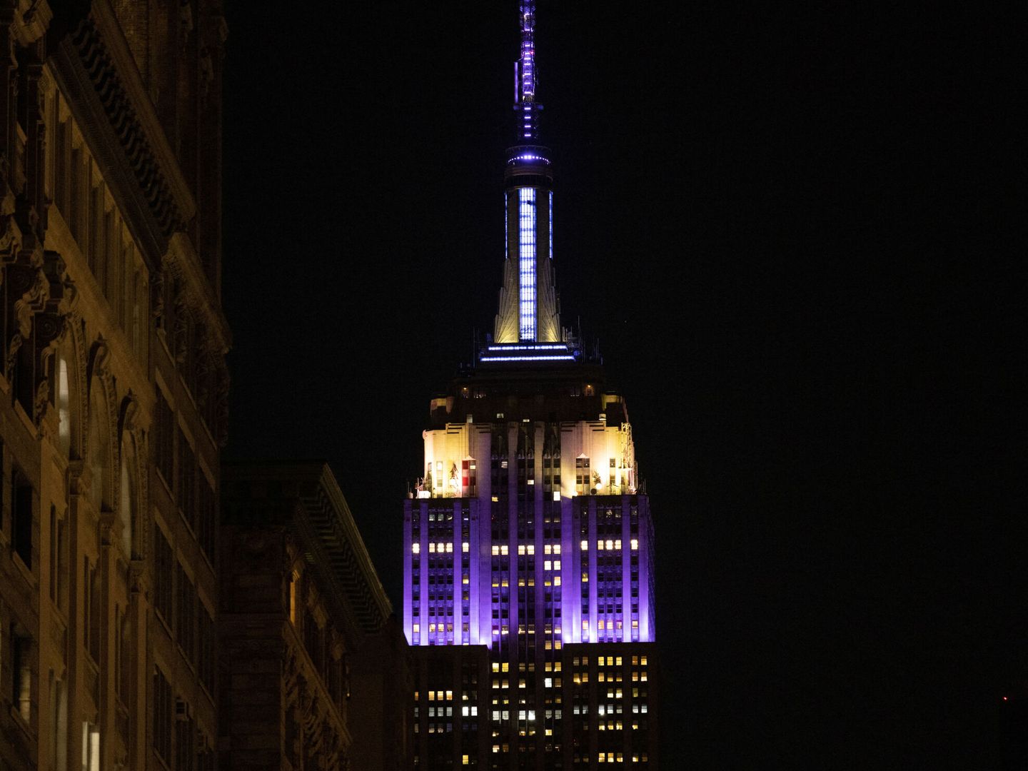 El Empire State Building, iluminado en honor a la reina Isabel II. (Reuters/Caitlin Ochs)
