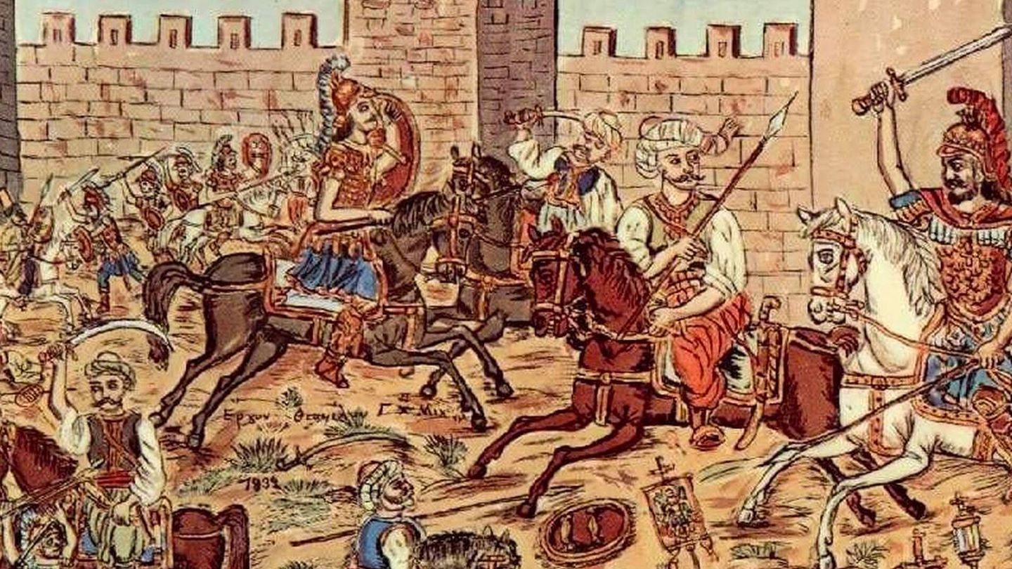 El asedio de los turcos a Constantinopla en 1453.