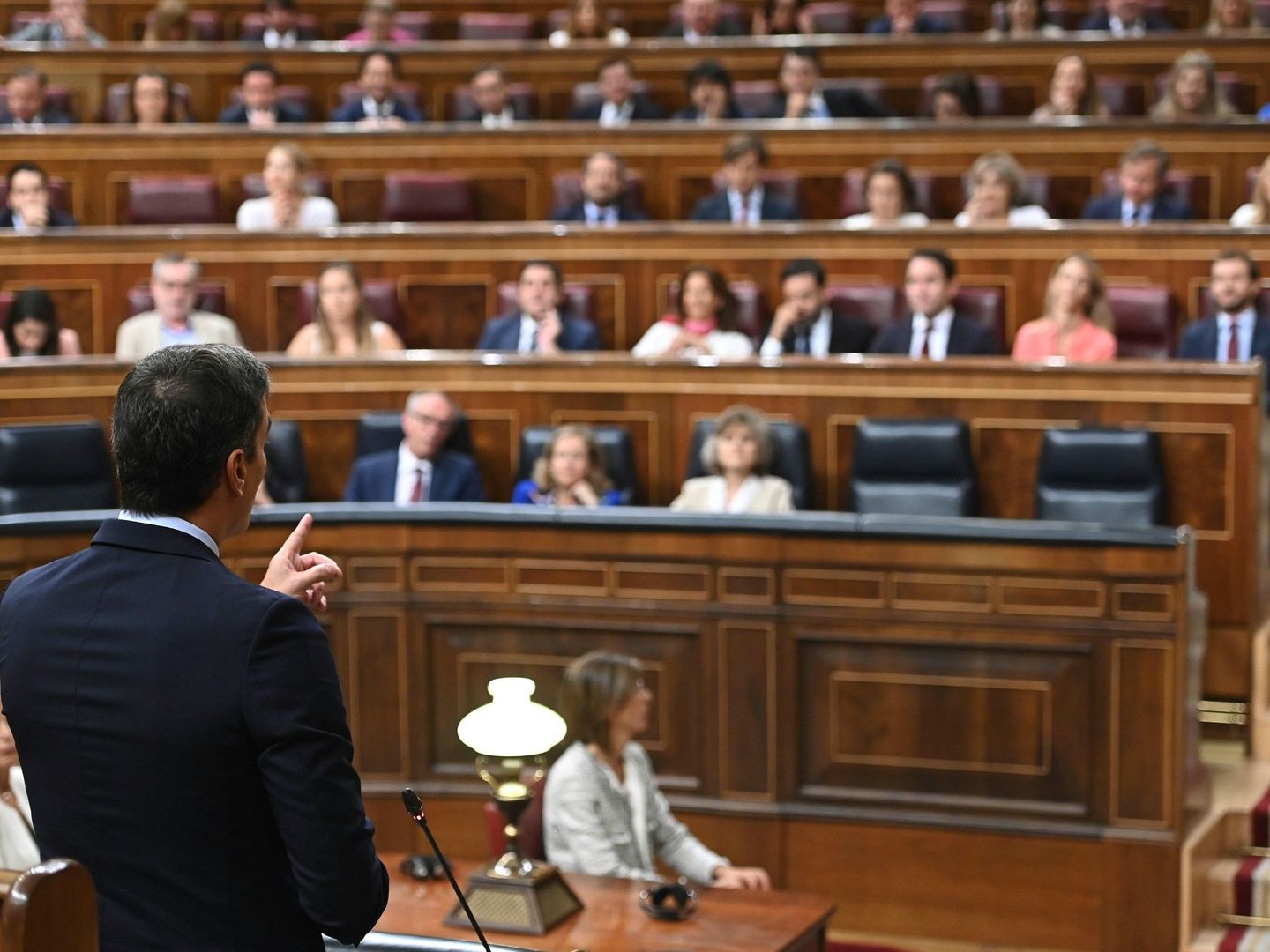 El presidente del Gobierno en funciones, Pedro Sánchez, en el Congreso. (EFE)