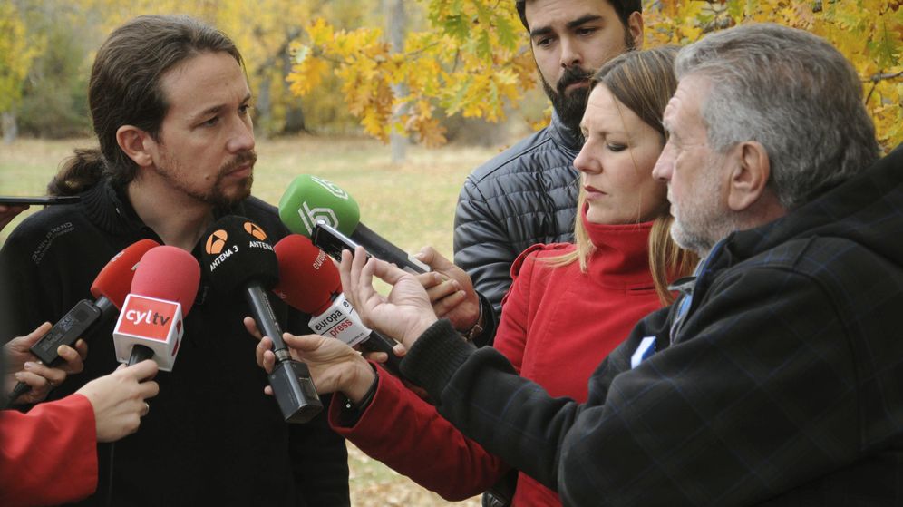 Foto: Pablo Iglesias, antes de la reunión con su equipo de campaña el pasado sábado en Segovia. (EFE)
